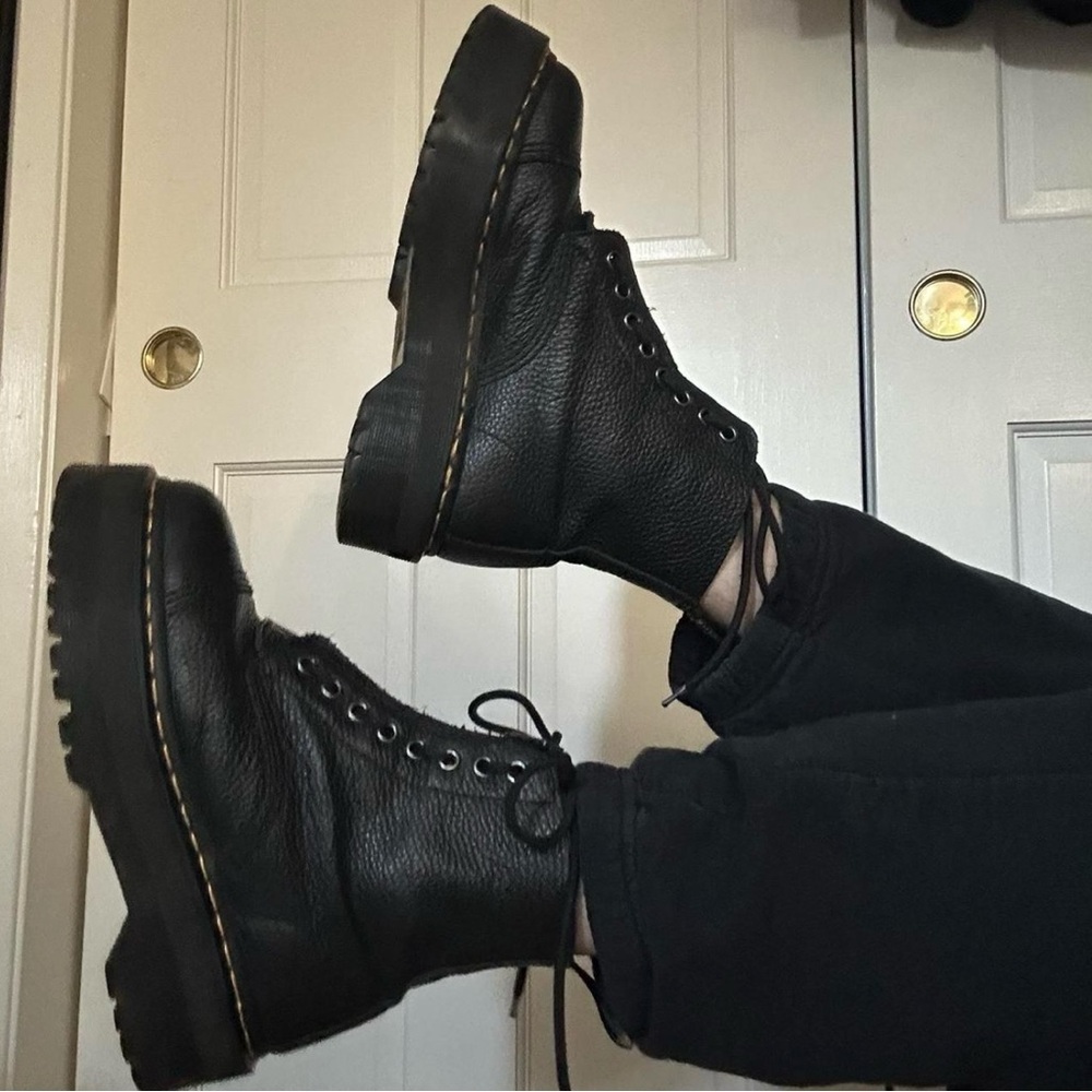 Dr. Marten’s Sinclair black leather platform boots